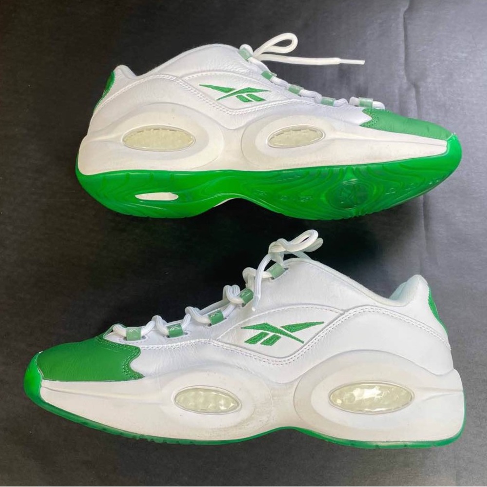 Reebok White and Green Sneakers